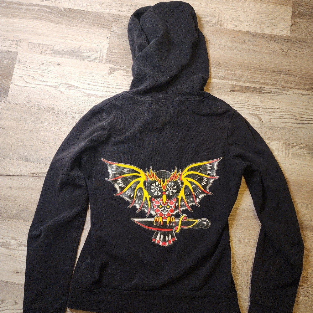 Sourpuss owl and dagger zip up hoodie
